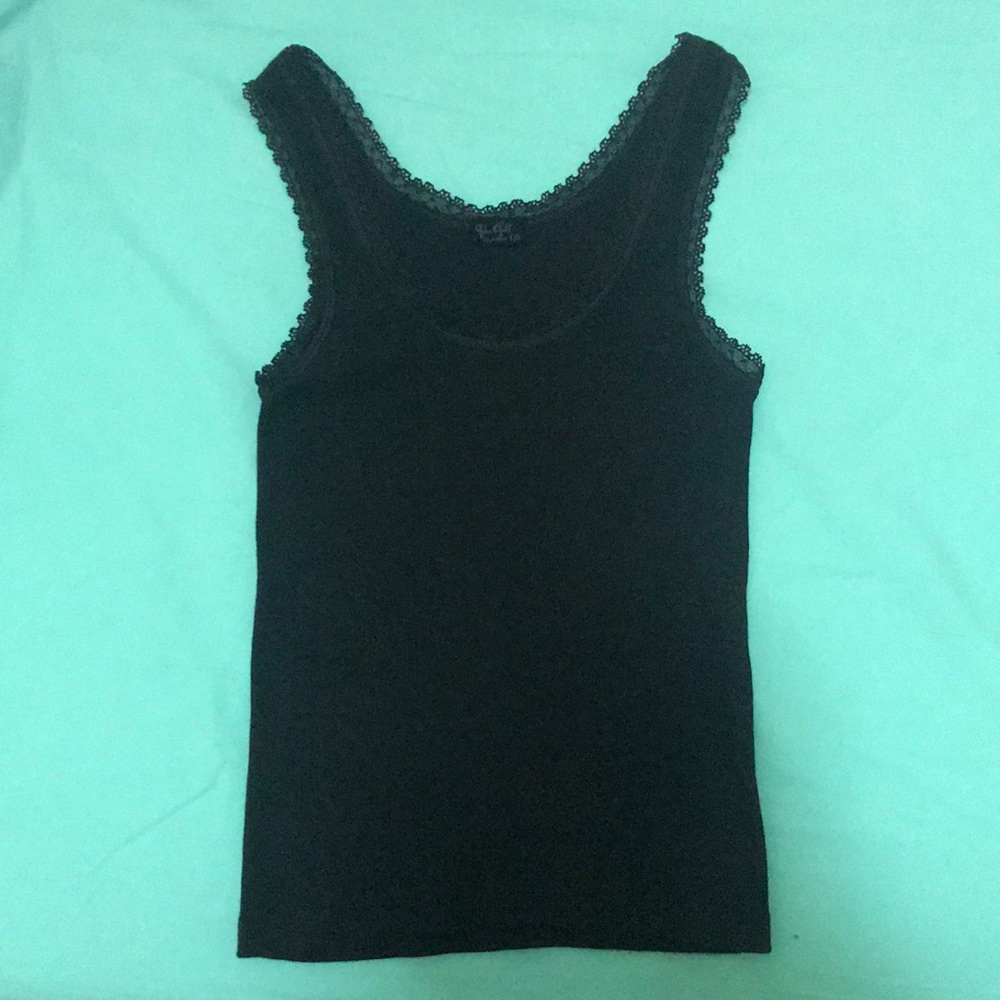 Brandy Melville John Galt Black Cropped Tank Top